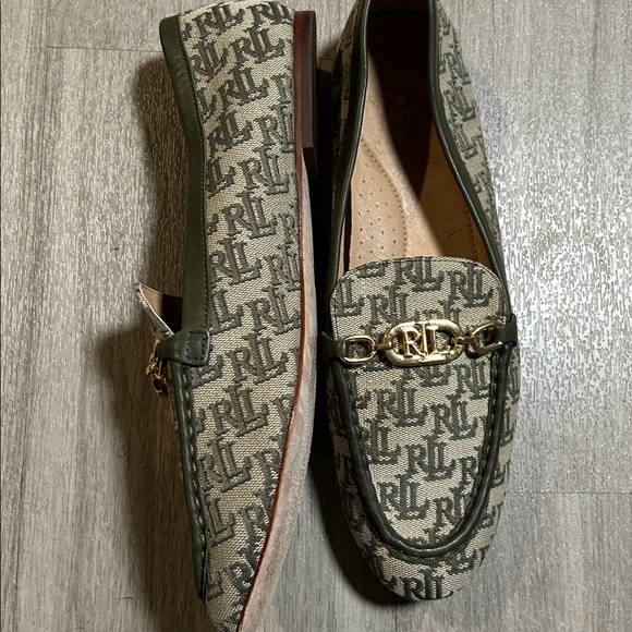 Ralph Lauren Green and Gold Loafers - Picture 5 of 10